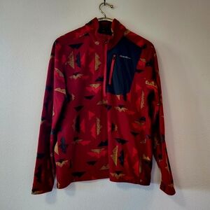 Eddie Bauer Red and Greeb Patterned Jacket